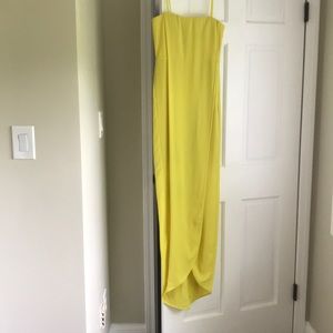 BCBG Maxazria, Yellow strapless, floor-length gown